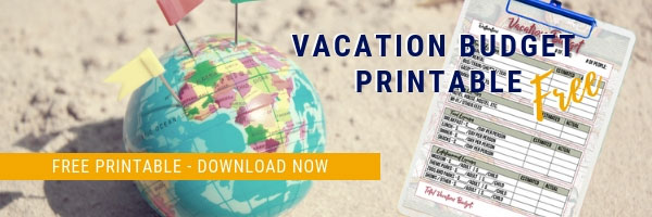 Vacation Budget Printable to plan your vacation. How to save for a vacation. Budget for a vacation. #vacationbudget